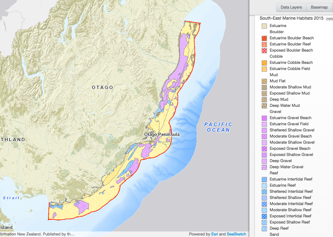 SE MPA map habitats